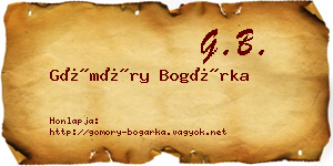 Gömöry Bogárka névjegykártya